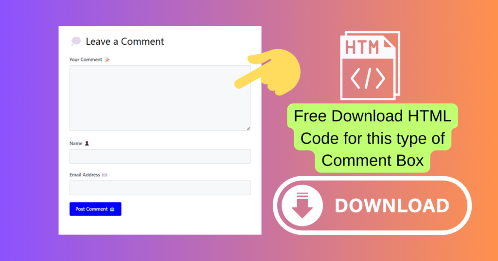 Comment Box HTML Code